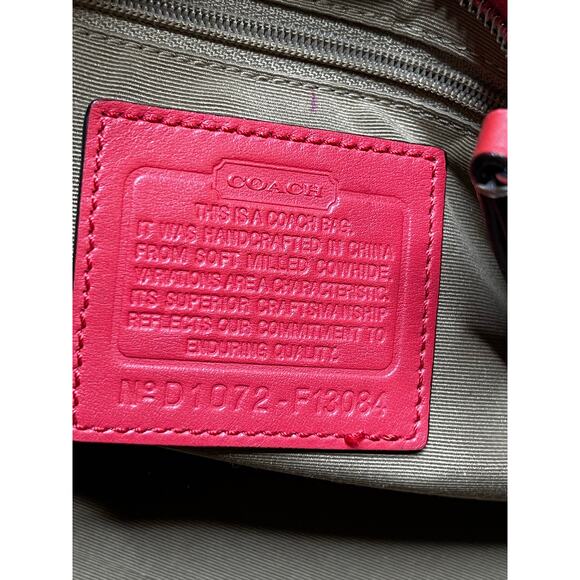 COACH Women Shoulder Bag Red F13084 Leather Tote Bag Hamptons casual / summer - Picture 8 of 12